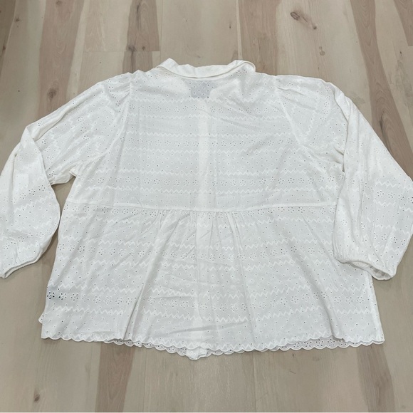 NWT Torrid Women's 4X (26) Plus Size Eyelet Button Up Long Sleeve White Cloud - Picture 10 of 15